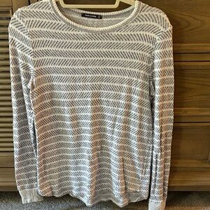 Pink Clover Gray and White Patterned Sweater